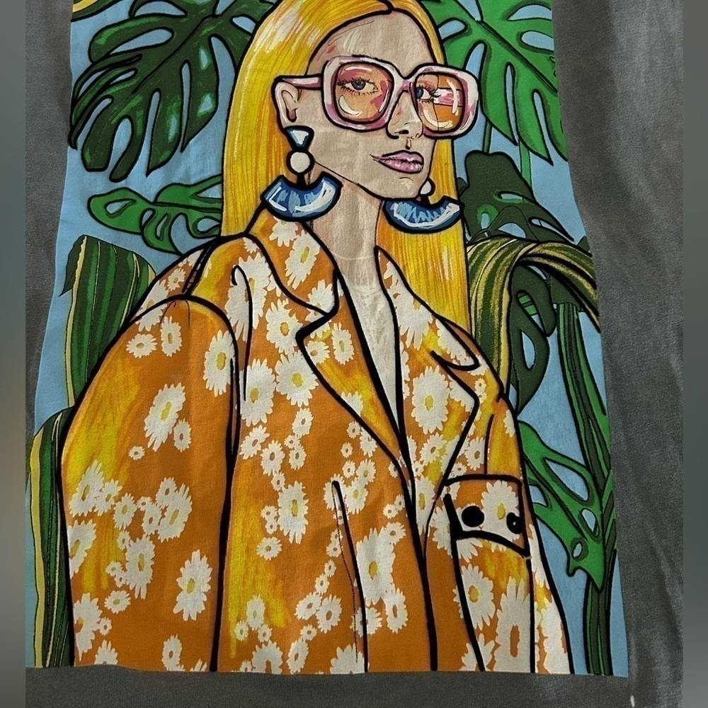 Zara girl print slightly cropped tee SIZE MEDIUM - Picture 4 of 6